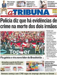 Capa do jornal A Tribuna 30/04/2018