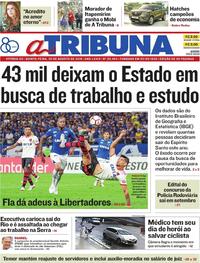 Capa do jornal A Tribuna 30/08/2018