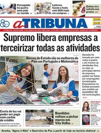 Capa do jornal A Tribuna 31/08/2018