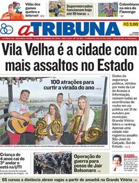 Capa do jornal A Tribuna 31/12/2018