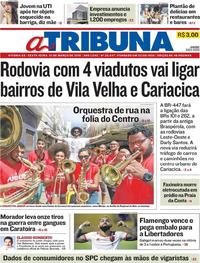 Capa do jornal A Tribuna 01/03/2019