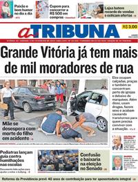 Capa do jornal A Tribuna 02/02/2019