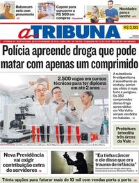 Capa do jornal A Tribuna 08/02/2019