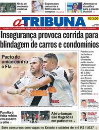 Capa do jornal A Tribuna 08/04/2019