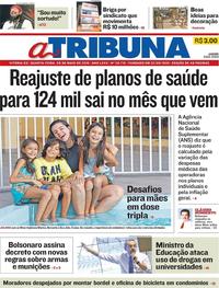 Capa do jornal A Tribuna 08/05/2019