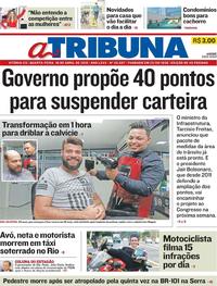 Capa do jornal A Tribuna 10/04/2019