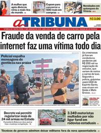 Capa do jornal A Tribuna 11/01/2019