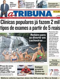Capa do jornal A Tribuna 12/01/2019