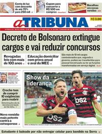 Capa do jornal A Tribuna 12/04/2019