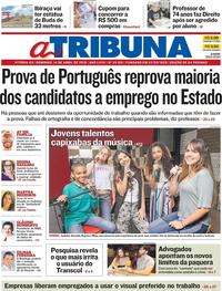 Capa do jornal A Tribuna 14/04/2019