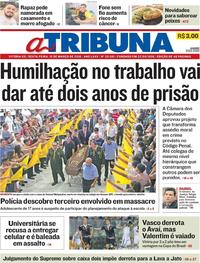 Capa do jornal A Tribuna 15/03/2019