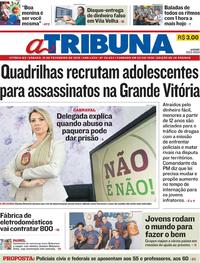 Capa do jornal A Tribuna 16/02/2019