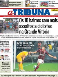Capa do jornal A Tribuna 16/05/2019