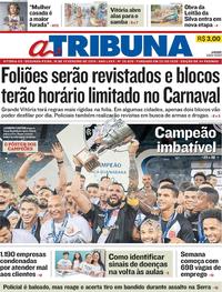 Capa do jornal A Tribuna 18/02/2019