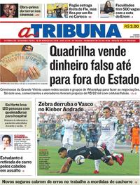 Capa do jornal A Tribuna 18/03/2019