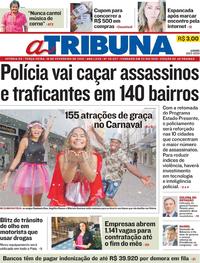 Capa do jornal A Tribuna 19/02/2019