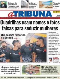 Capa do jornal A Tribuna 20/02/2019