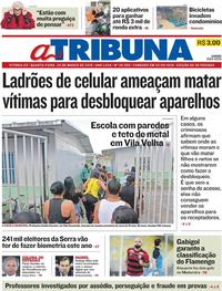 Capa do jornal A Tribuna 20/03/2019