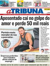 Capa do jornal A Tribuna 20/04/2019
