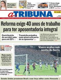 Capa do jornal A Tribuna 21/02/2019