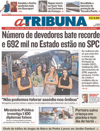 Capa do jornal A Tribuna 22/01/2019