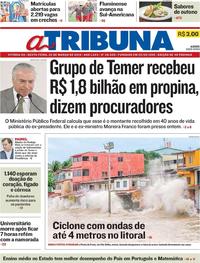 Capa do jornal A Tribuna 22/03/2019