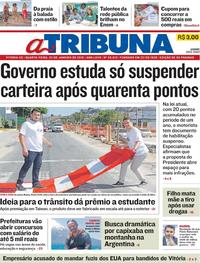 Capa do jornal A Tribuna 23/01/2019