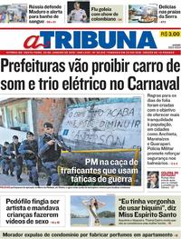 Capa do jornal A Tribuna 25/01/2019