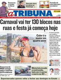 Capa do jornal A Tribuna 26/02/2019