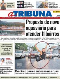 Capa do jornal A Tribuna 26/03/2019