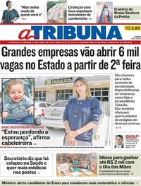 Capa do jornal A Tribuna 27/04/2019