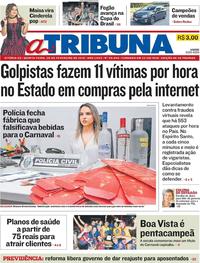 Capa do jornal A Tribuna 28/02/2019