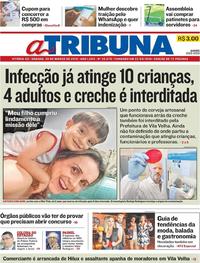 Capa do jornal A Tribuna 30/03/2019