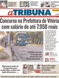 Capa do jornal A Tribuna 04/06/2019