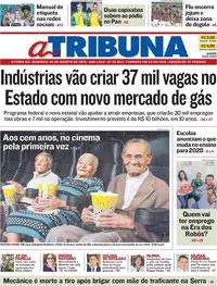 Capa do jornal A Tribuna 04/08/2019