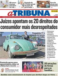 Capa do jornal A Tribuna 05/07/2019