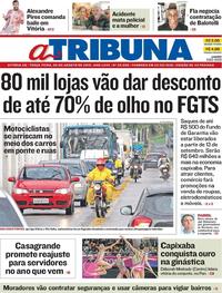 Capa do jornal A Tribuna 06/08/2019