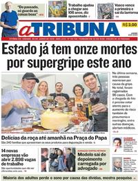Capa do jornal A Tribuna 08/06/2019
