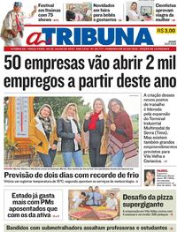 Capa do jornal A Tribuna 09/07/2019