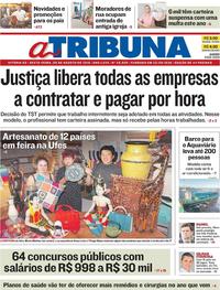 Capa do jornal A Tribuna 09/08/2019