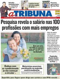 Capa do jornal A Tribuna 10/08/2019