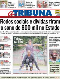 Capa do jornal A Tribuna 11/08/2019