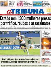 Capa do jornal A Tribuna 12/08/2019