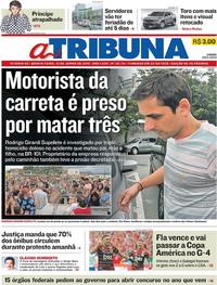 Capa do jornal A Tribuna 13/06/2019