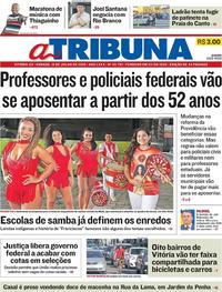 Capa do jornal A Tribuna 13/07/2019