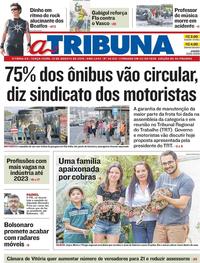 Capa do jornal A Tribuna 13/08/2019