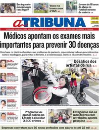 Capa do jornal A Tribuna 14/07/2019
