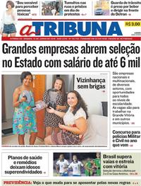 Capa do jornal A Tribuna 15/06/2019