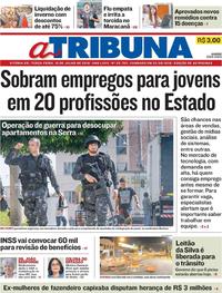 Capa do jornal A Tribuna 16/07/2019