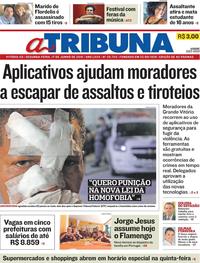 Capa do jornal A Tribuna 17/06/2019